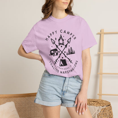Camping Marshmellows T-Shirt — Retro Mountain Camping Graphic Tee