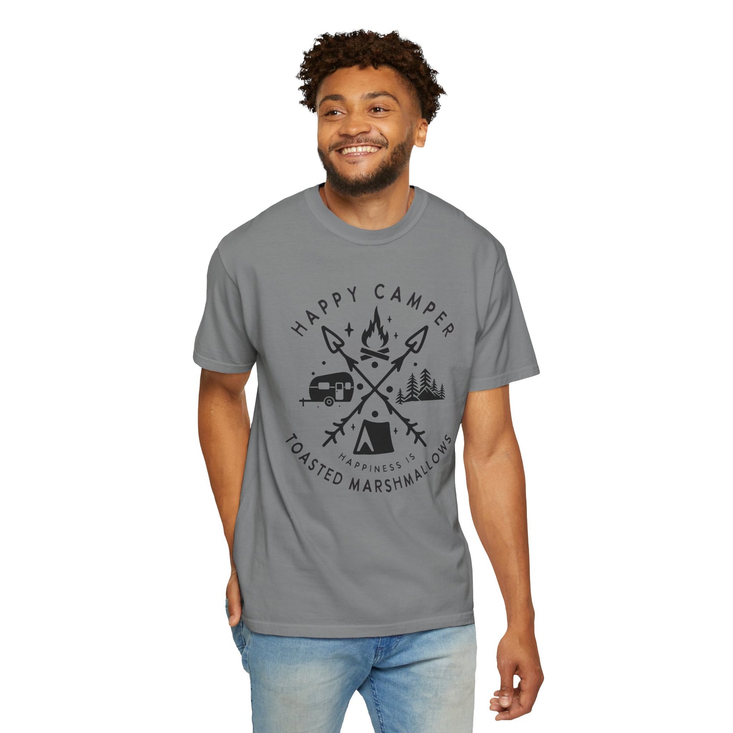 Camping Marshmellows T-Shirt — Retro Mountain Camping Graphic Tee