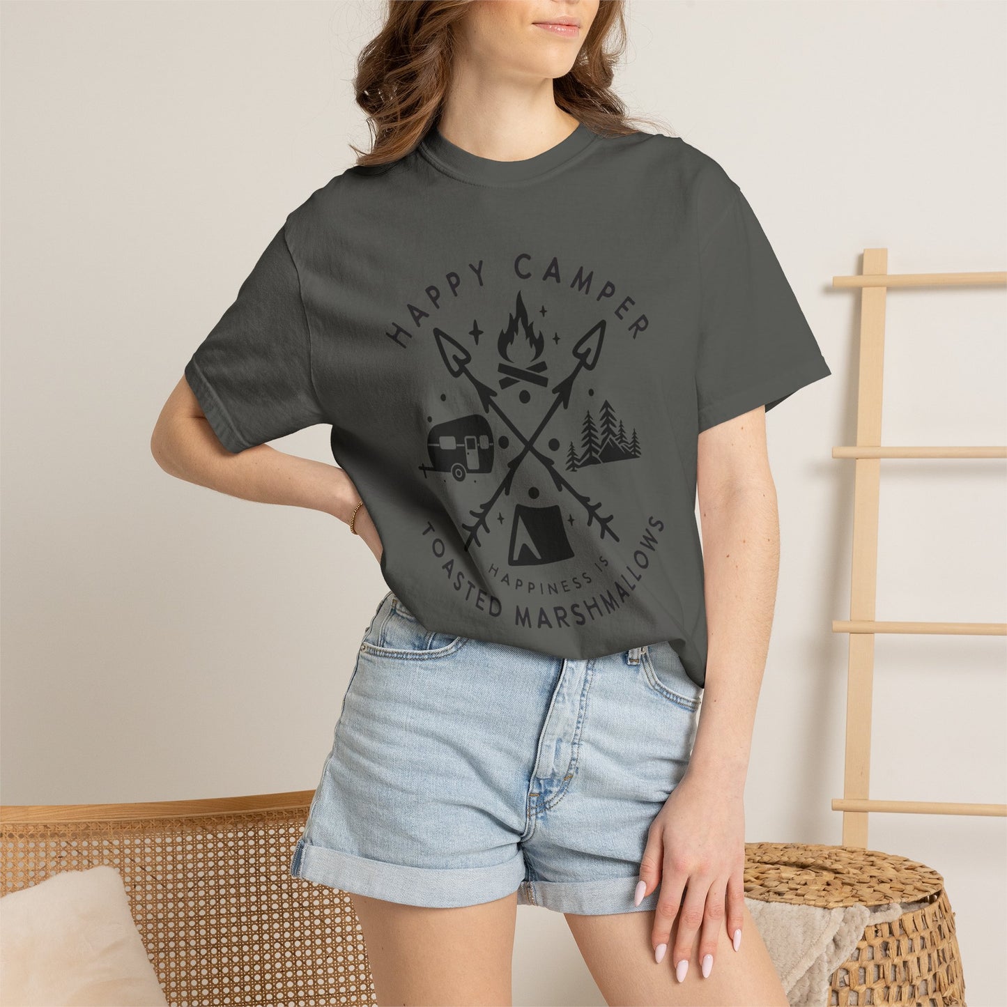 Camping Marshmellows T-Shirt — Retro Mountain Camping Graphic Tee
