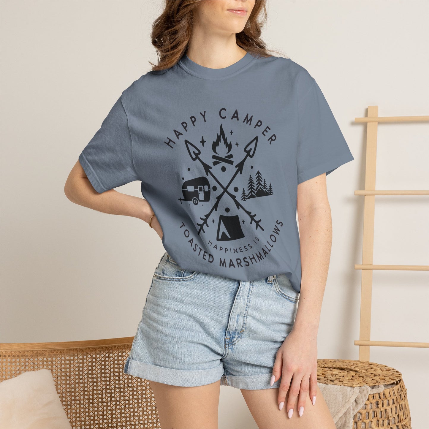 Camping Marshmellows T-Shirt — Retro Mountain Camping Graphic Tee