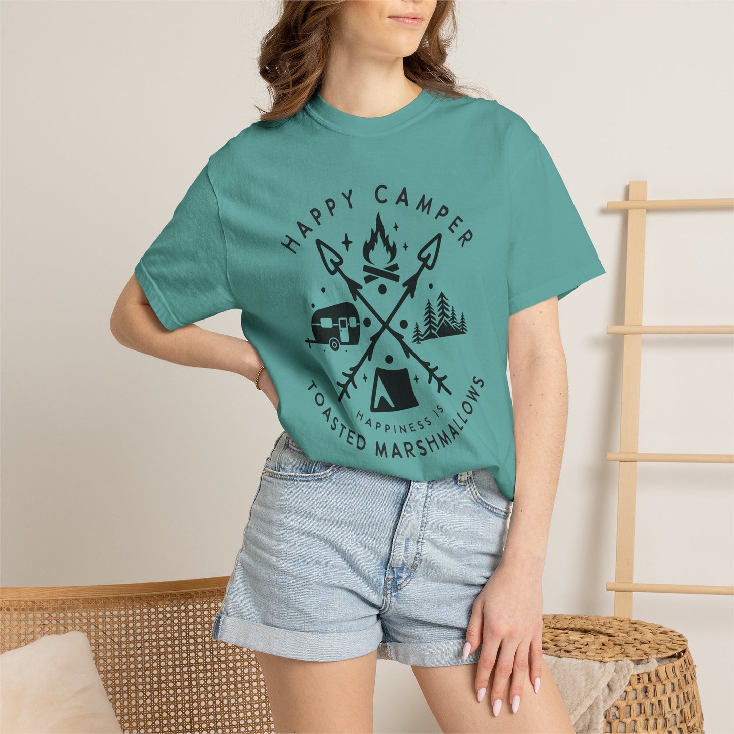 Camping Marshmellows T-Shirt — Retro Mountain Camping Graphic Tee