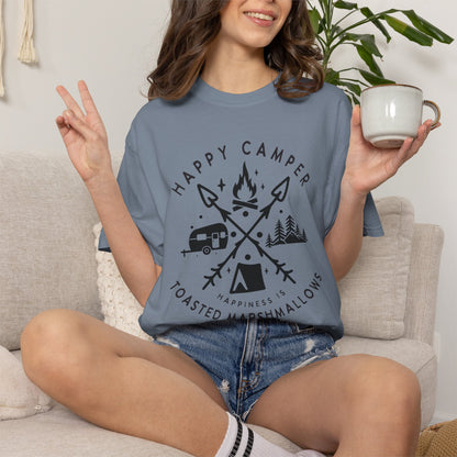 Camping Marshmellows T-Shirt — Retro Mountain Camping Graphic Tee
