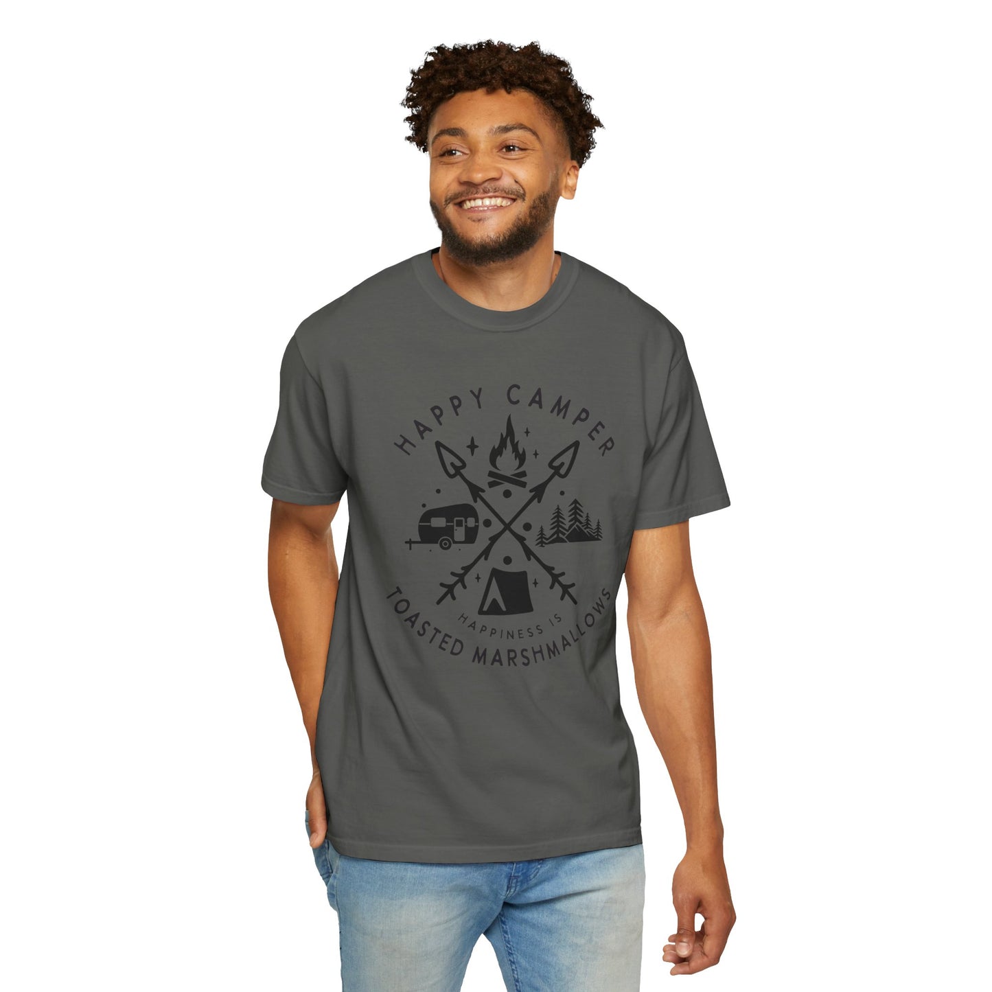 Camping Marshmellows T-Shirt — Retro Mountain Camping Graphic Tee