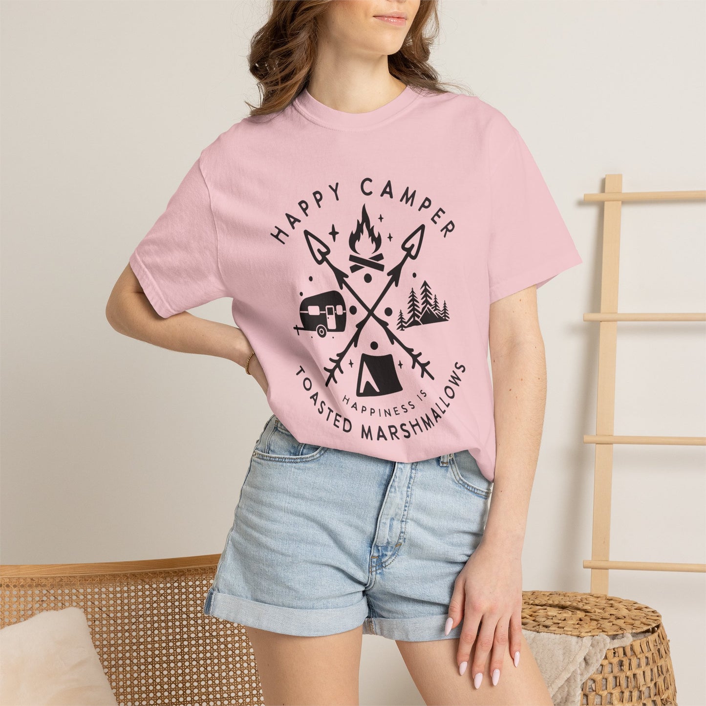 Camping Marshmellows T-Shirt — Retro Mountain Camping Graphic Tee