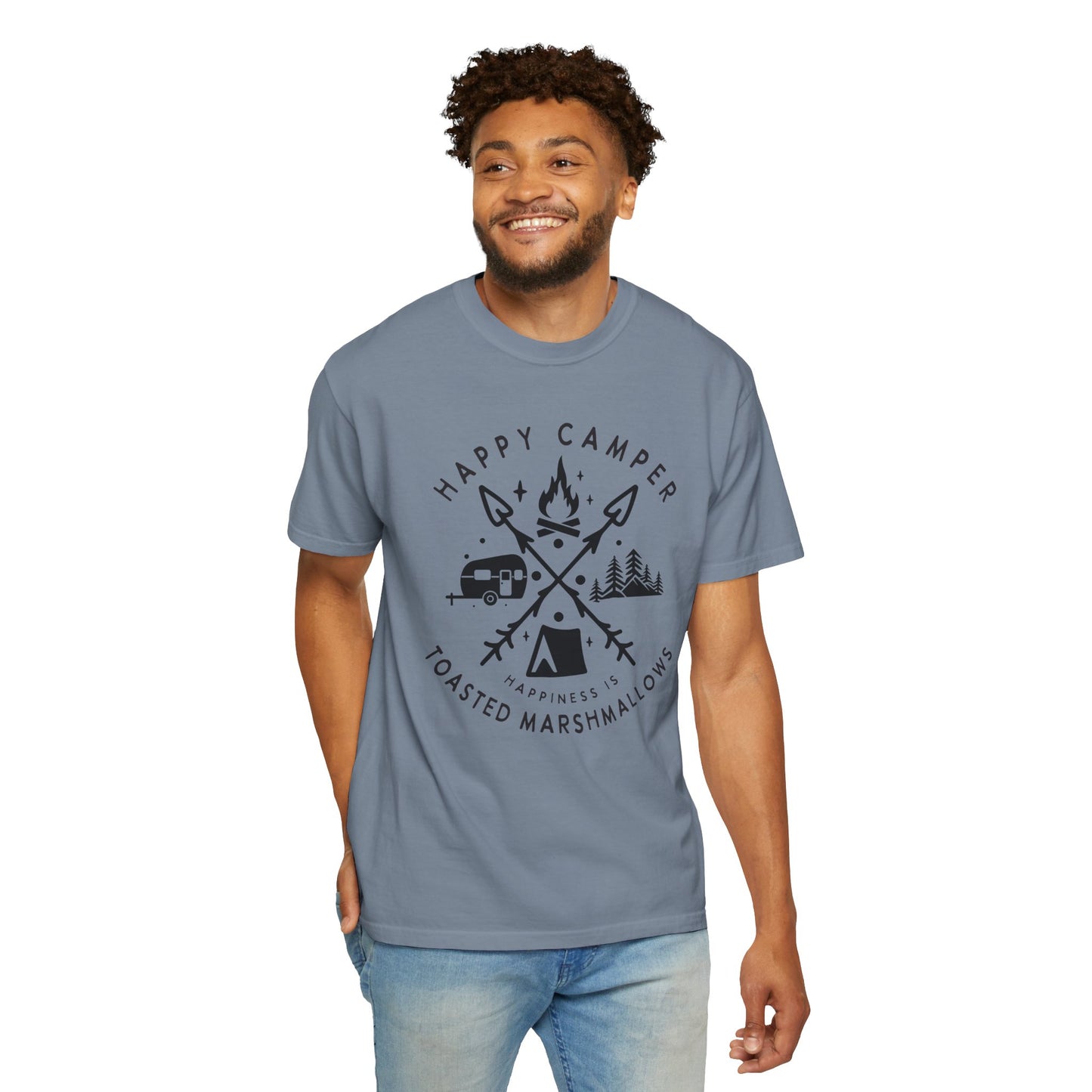 Camping Marshmellows T-Shirt — Retro Mountain Camping Graphic Tee