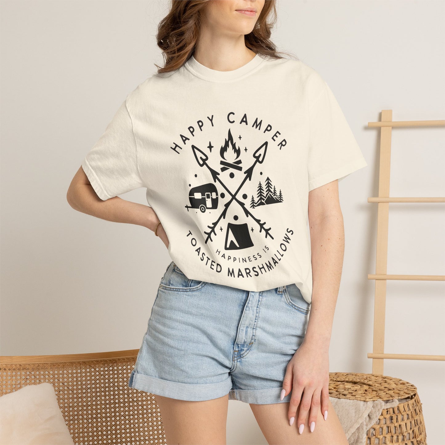 Camping Marshmellows T-Shirt — Retro Mountain Camping Graphic Tee