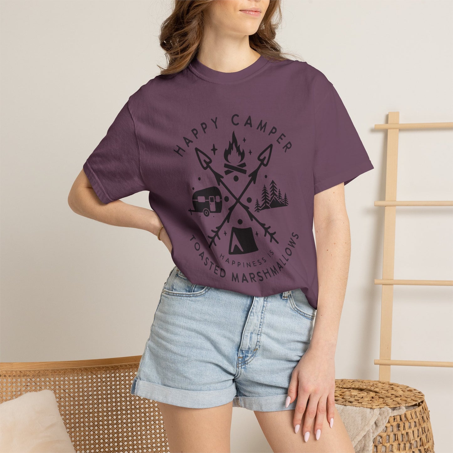 Camping Marshmellows T-Shirt — Retro Mountain Camping Graphic Tee