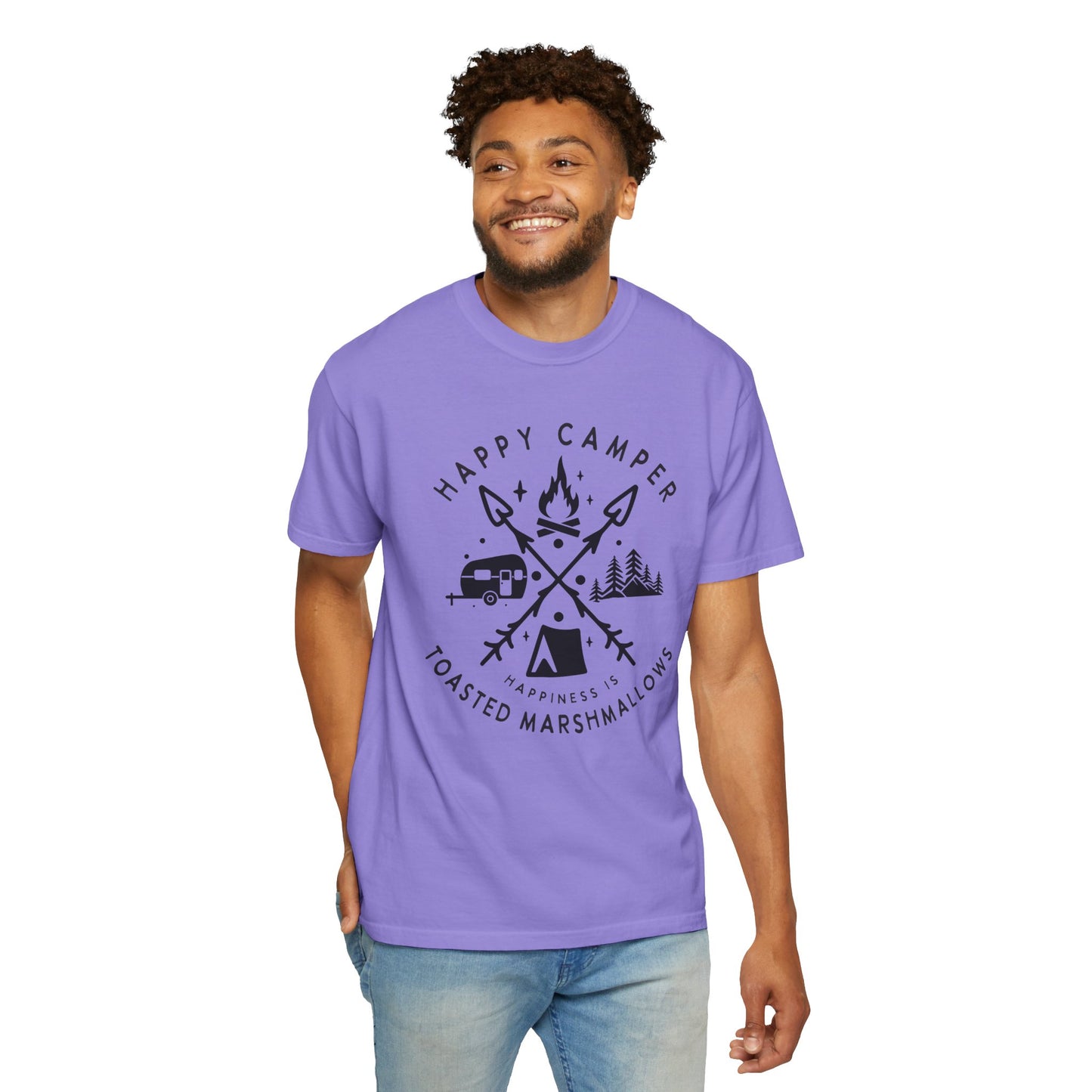 Camping Marshmellows T-Shirt — Retro Mountain Camping Graphic Tee