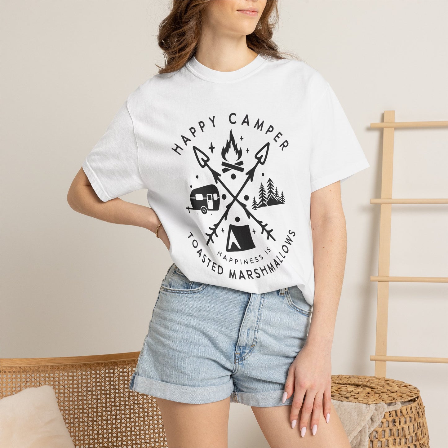 Camping Marshmellows T-Shirt — Retro Mountain Camping Graphic Tee