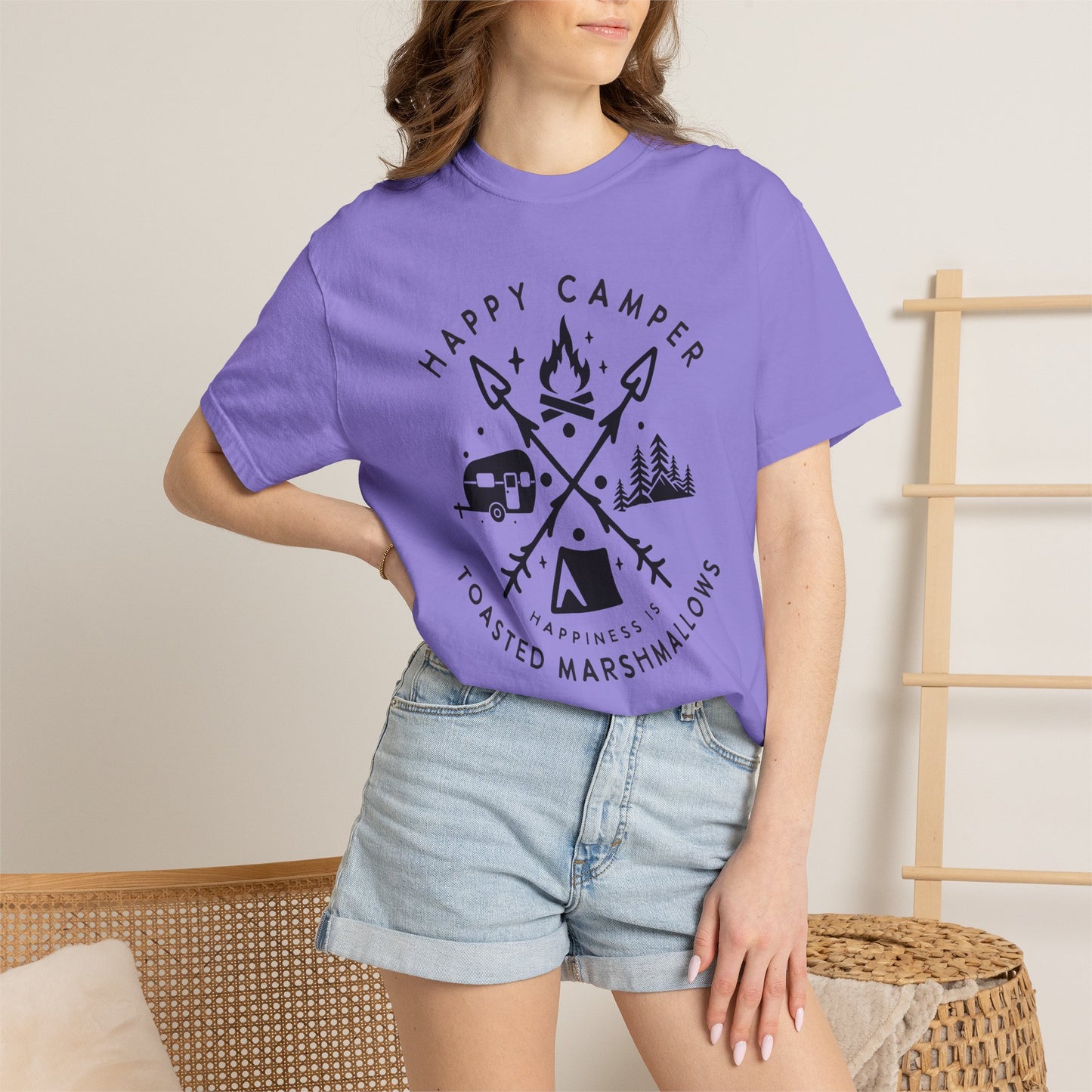 Camping Marshmellows T-Shirt — Retro Mountain Camping Graphic Tee
